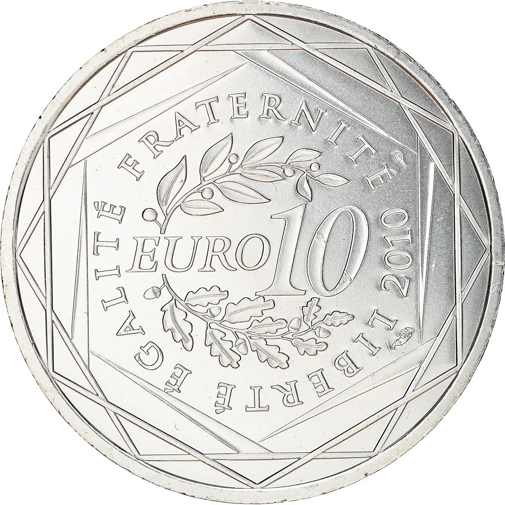 França, 10 Euro, Poitou-Charentes, 2010, MS(63), Prata