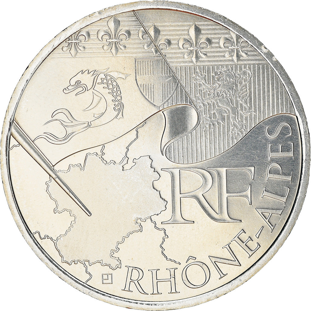 Frankreich, 10 Euro, Rhône Alpes, 2010, UNZ, Silber