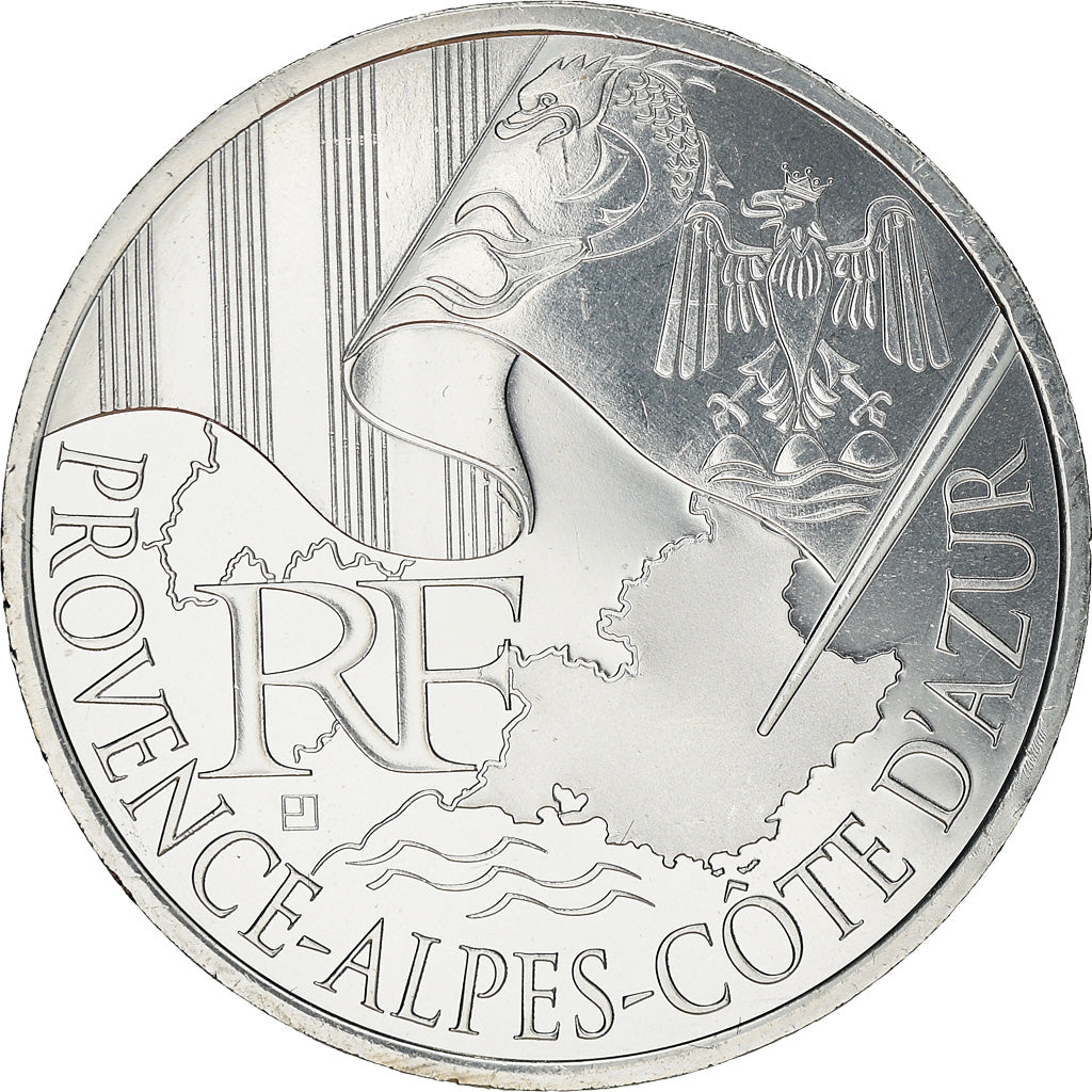 France, 10 Euro, Provence-Alpes-Cote d'Azur, 2010, SPL, Argent