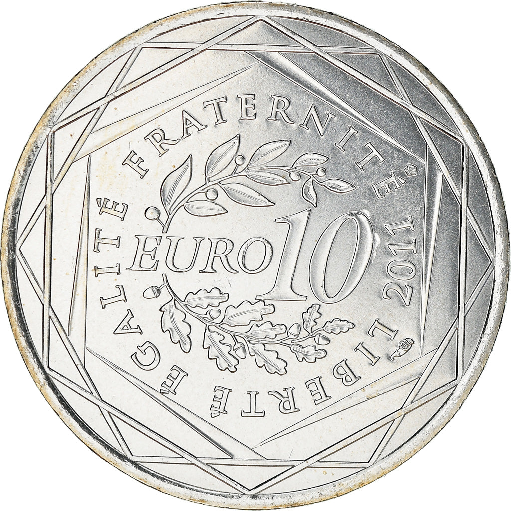 France, 10 Euro, Bretagne, 2011, MS(63), Silver