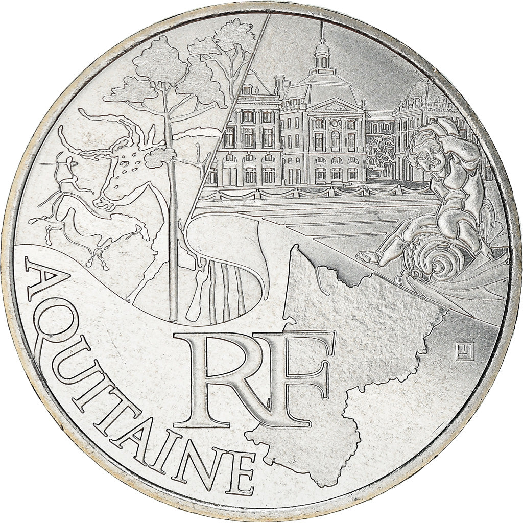 Frankreich, 10 Euro, Aquitaine, 2011, UNZ, Silber