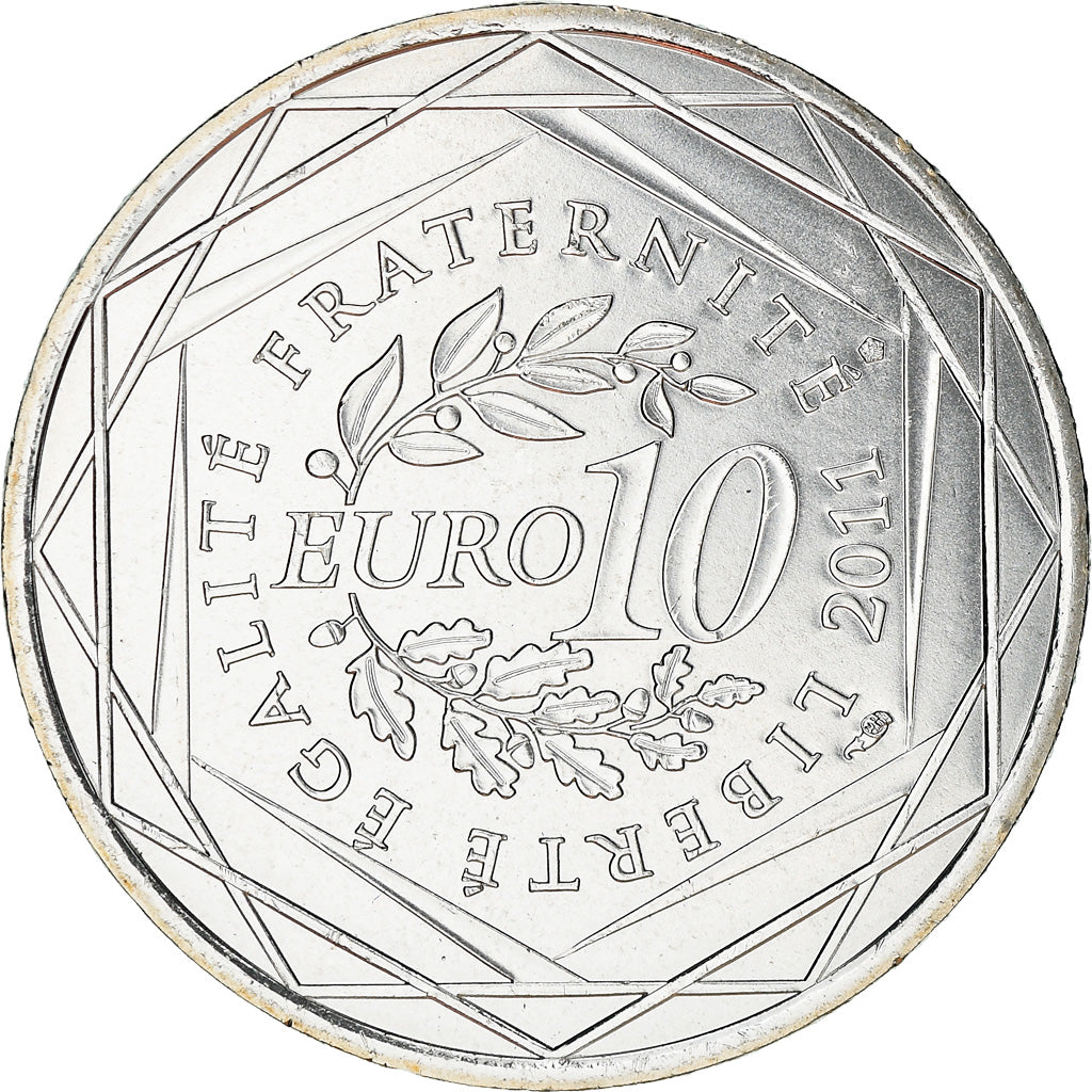 France, 10 Euro, Basse Normandie, 2011, MS(63), Silver