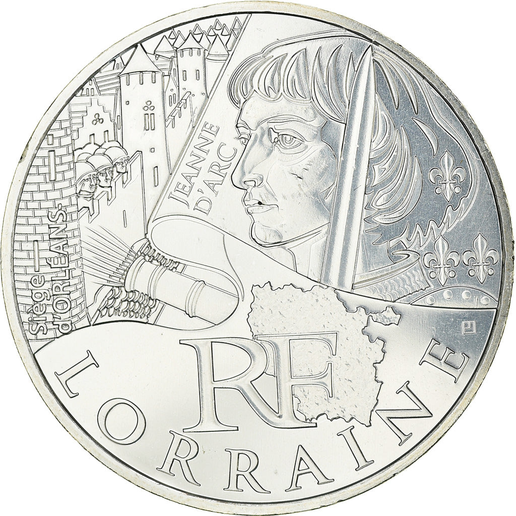 France, 10 Euro, Lorraine, 2012, MS(63), Silver
