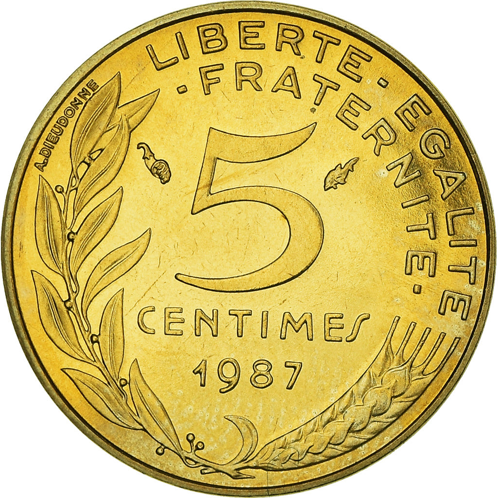 Coin, France, Marianne, 5 Centimes, 1987, Paris, FDC, MS(65-70)