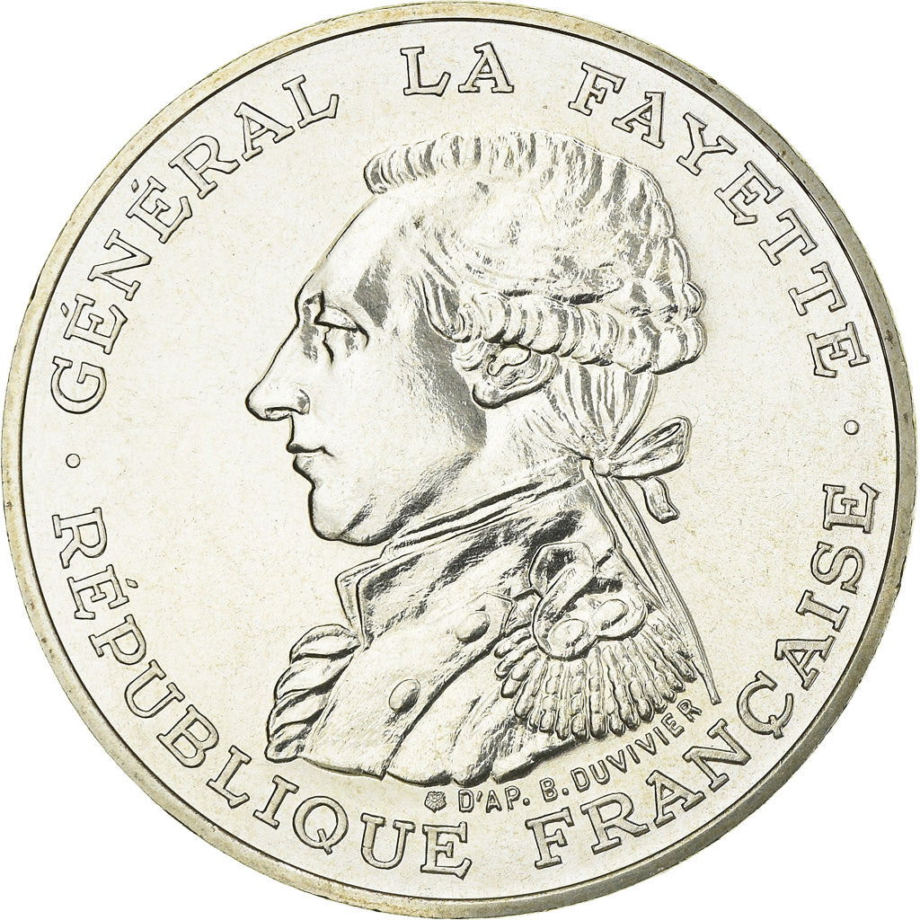 Coin, France, Lafayette, 100 Francs, 1987, FDC, MS(65-70), Silver, KM:962