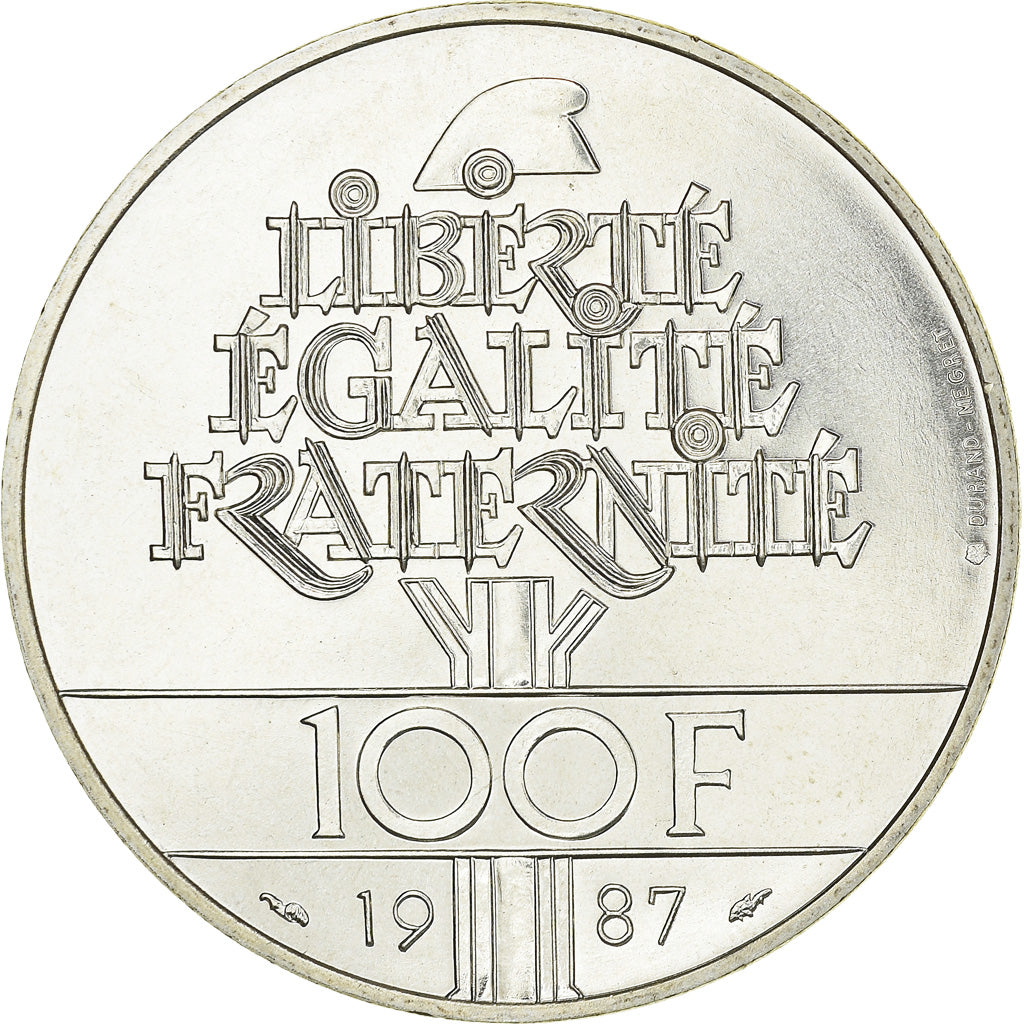 Coin, France, Lafayette, 100 Francs, 1987, FDC, MS(65-70), Silver, KM:962