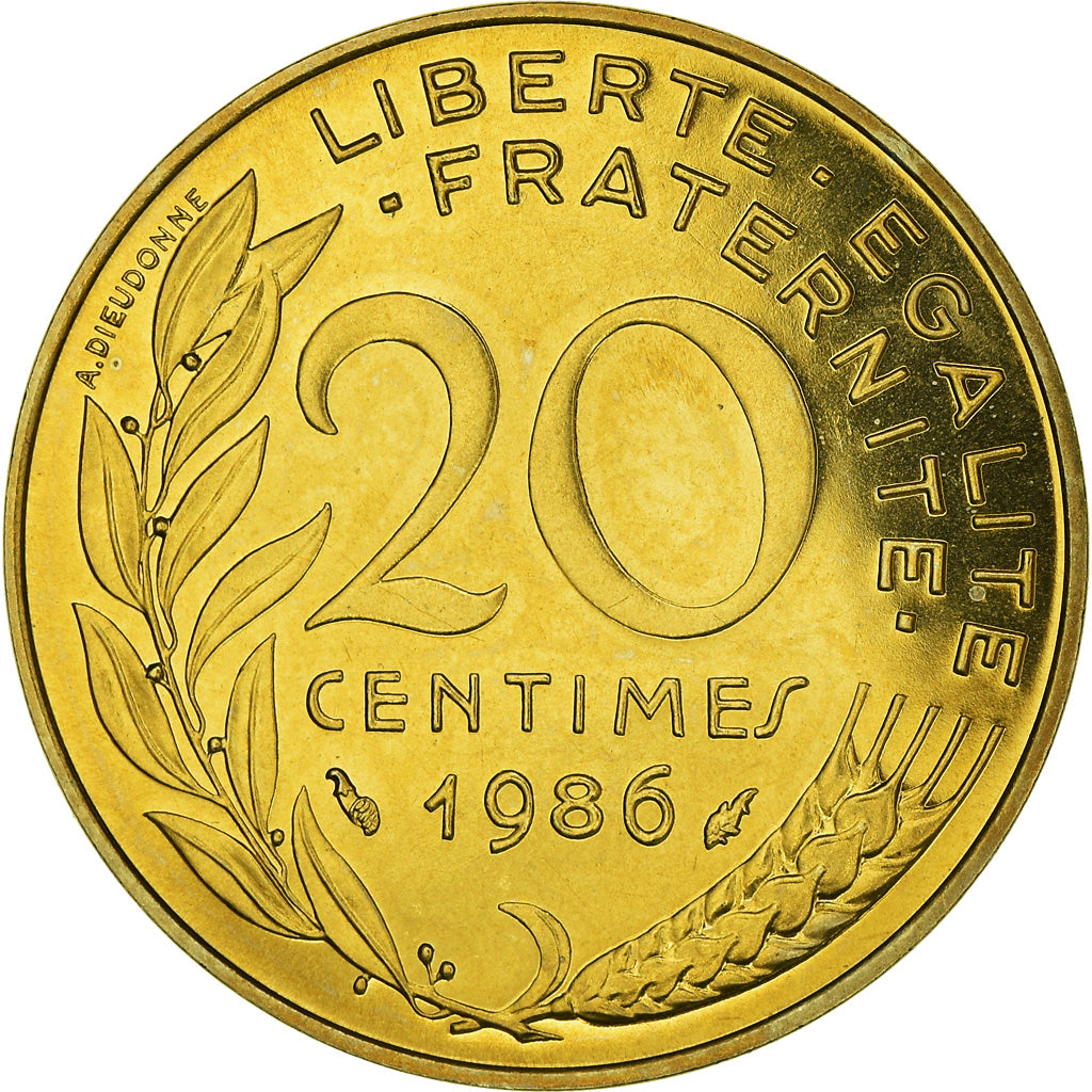 Monnaie, France, Marianne, 20 Centimes, 1986, Paris, FDC, Aluminum-Bronze