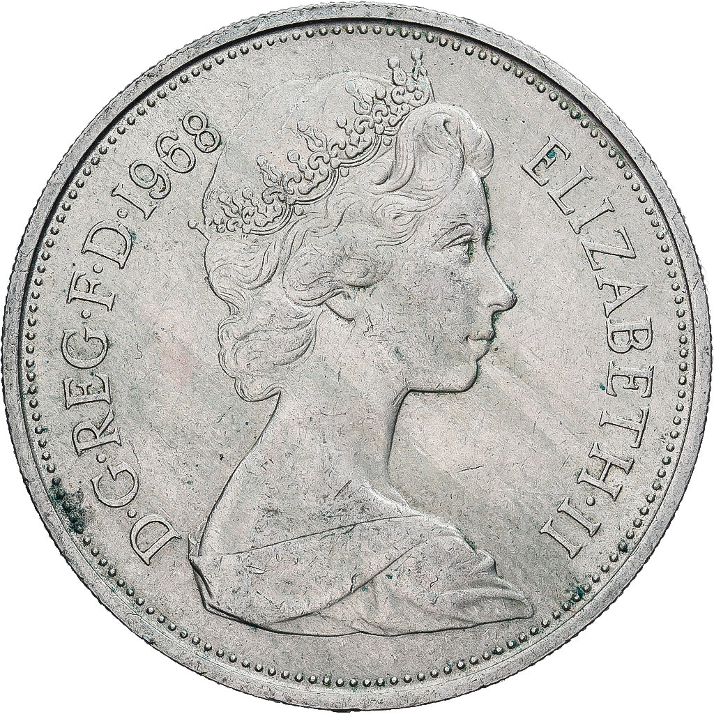 Moneta, Gran Bretagna, Elizabeth II, 10 New Pence, 1968, BB+, Rame-nichel