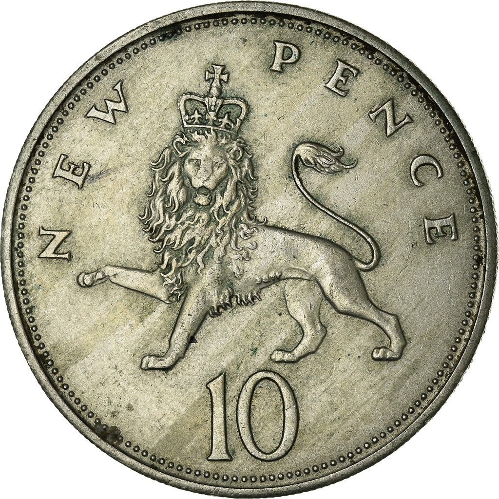 Moneta, Gran Bretagna, Elizabeth II, 10 New Pence, 1968, BB+, Rame-nichel