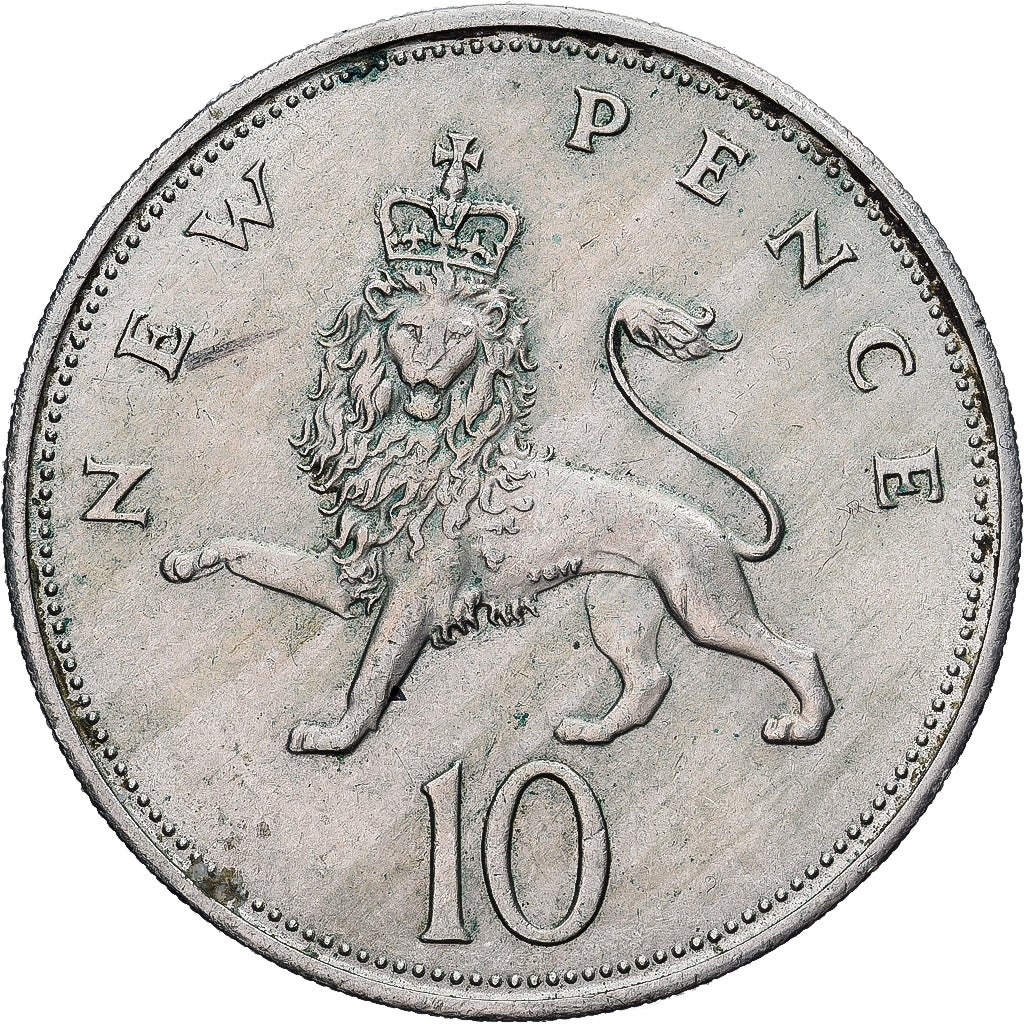 Moneta, Gran Bretagna, Elizabeth II, 10 New Pence, 1968, BB+, Rame-nichel