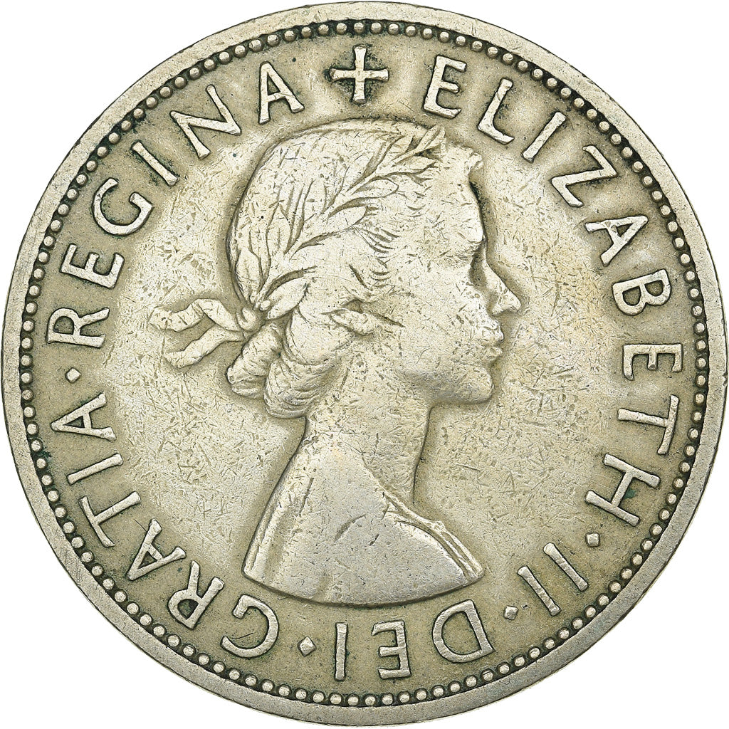 Coin, Great Britain, Elizabeth II, 1/2 Crown, 1961, VF(20-25), Copper-nickel