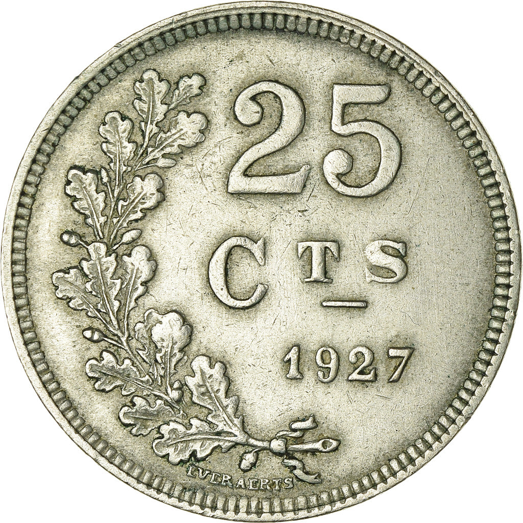 Coin, Luxembourg, Charlotte, 25 Centimes, 1927, AU(50-53), Copper-nickel, KM:37