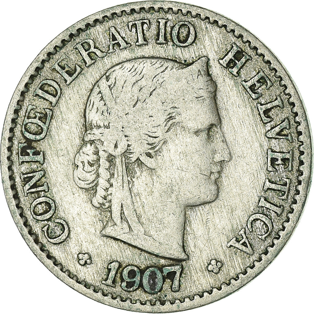 Coin, Switzerland, 5 Rappen, 1907, Bern, VF(20-25), Copper-nickel, KM:26