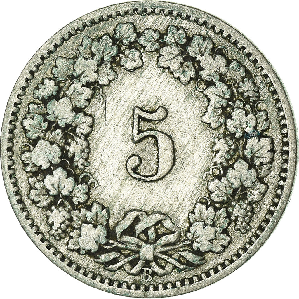 Coin, Switzerland, 5 Rappen, 1907, Bern, VF(20-25), Copper-nickel, KM:26