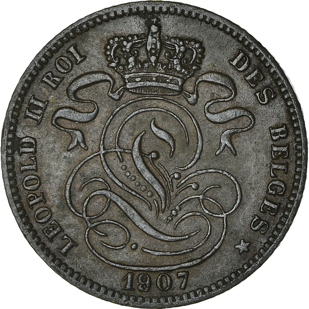 Moneda, Bélgica, Leopold II, Centime, 1907, MBC, Cobre, KM:33.1
