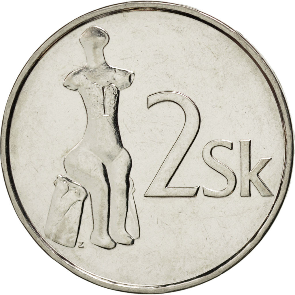 Munten, Slowakije, 2 Koruna, 2003, FDC, Nickel plated steel, KM:13