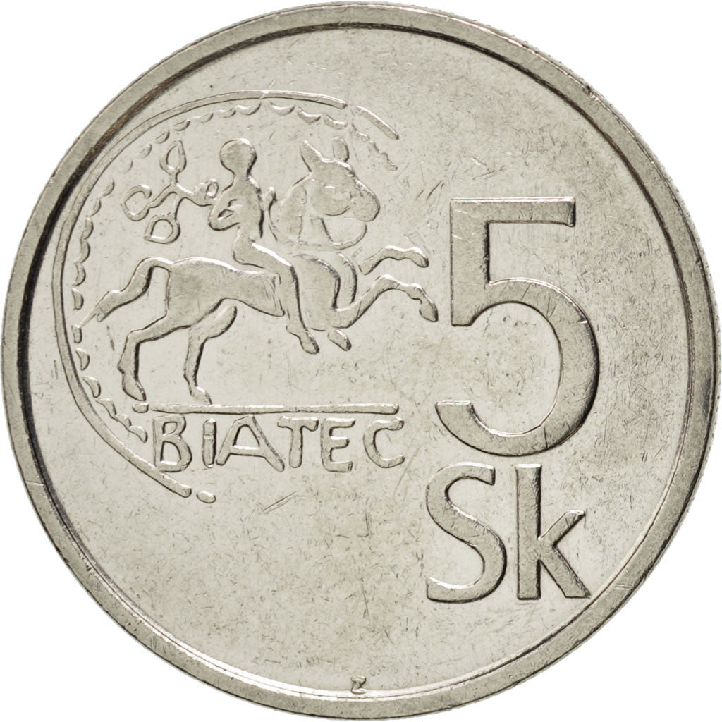 Monnaie, Slovaquie, 5 Koruna, 1993, SPL, Nickel plated steel, KM:14
