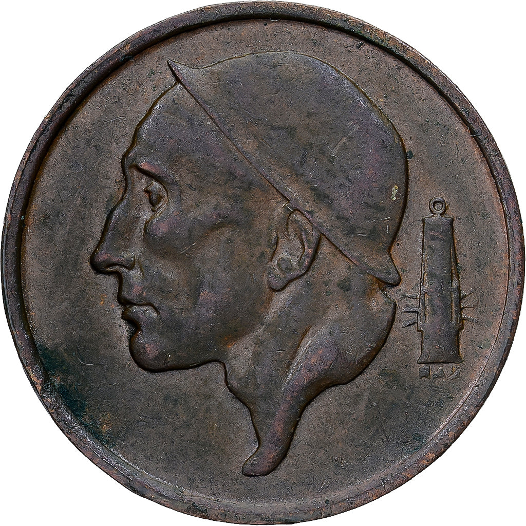 Moneta, Belgia, Baudouin I, 50 Centimes, 1958, EF(40-45), Brązowy, KM:149.1