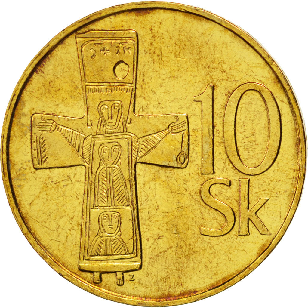 Coin, Slovakia, 10 Koruna, 2003, MS(63), Aluminum-Bronze, KM:11