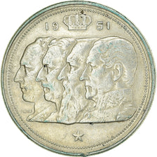 Coin, Belgium, 100 Francs, 100 Frank, 1951, EF(40-45), Silver, KM:139.1
