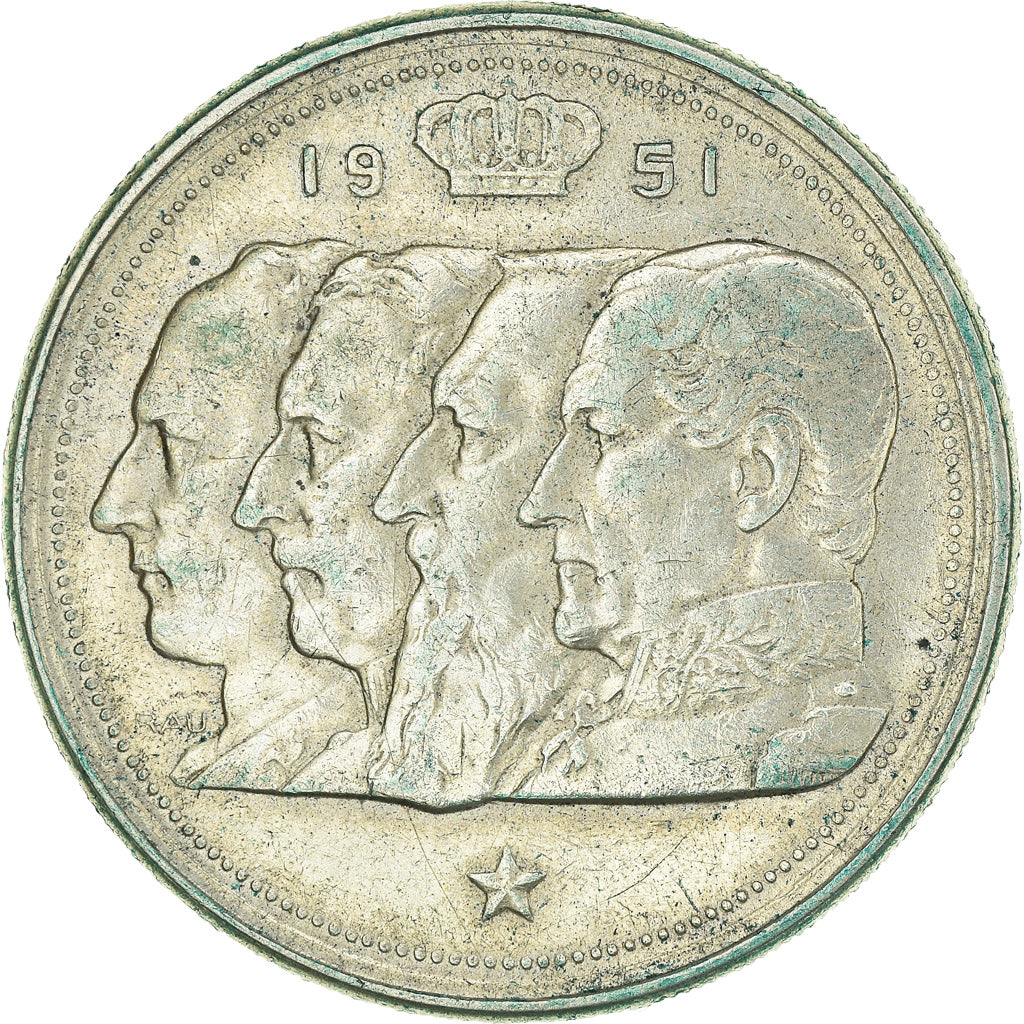 Coin, Belgium, 100 Francs, 100 Frank, 1951, EF(40-45), Silver, KM:139.1