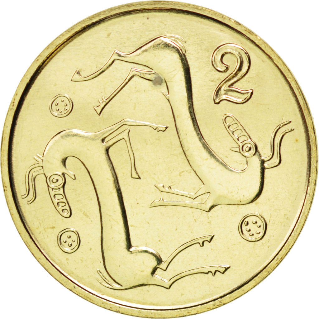 Coin, Cyprus, 2 Cents, 2003, MS(65-70), Nickel-brass, KM:54.3
