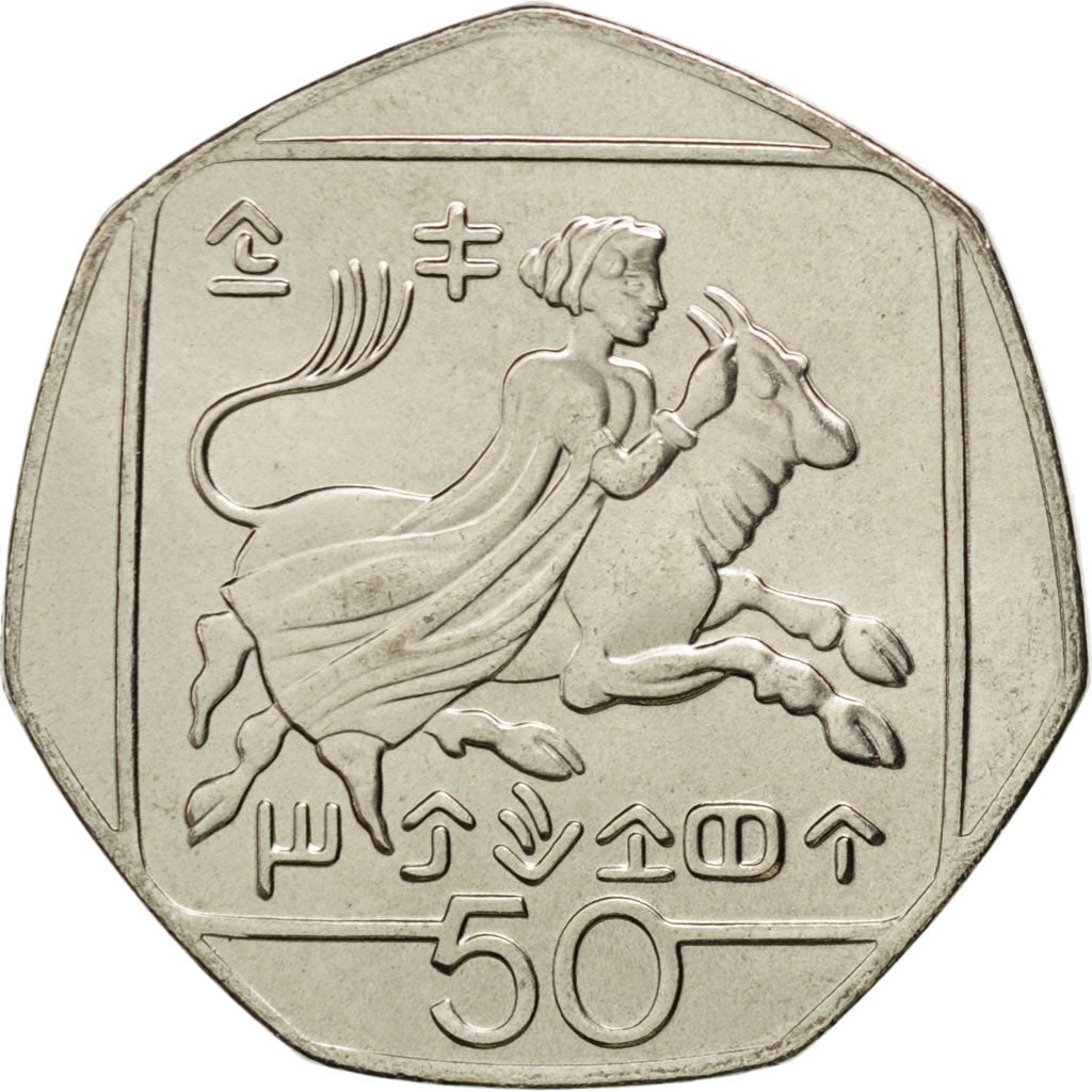 Coin, Cyprus, 50 Cents, 2004, MS(65-70), Copper-nickel, KM:66