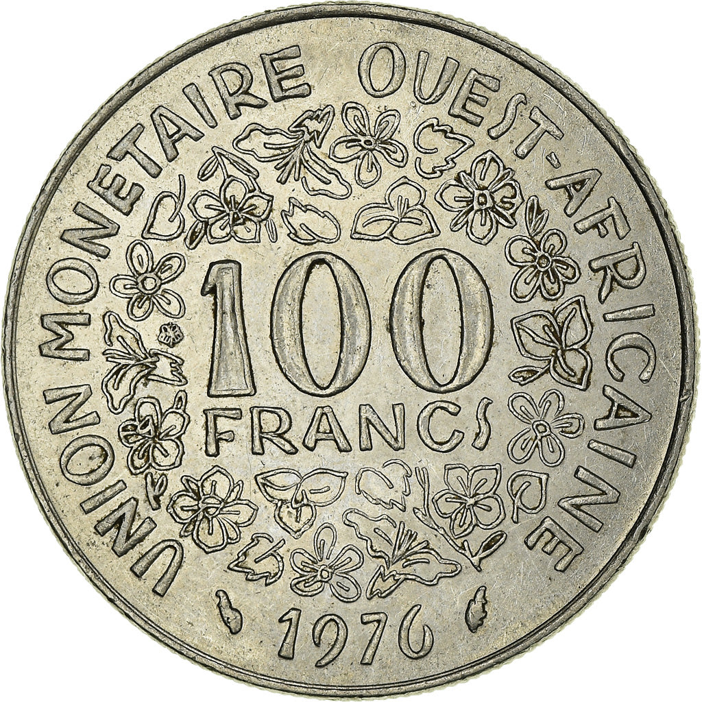 Coin, West African States, 100 Francs, 1976, AU(50-53), Nickel, KM:4