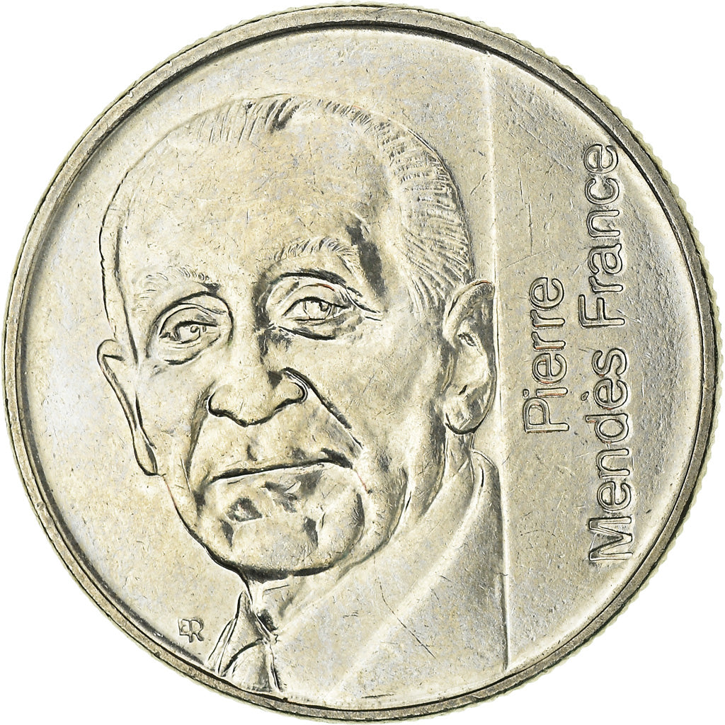 Münze, Frankreich, Mendès France, 5 Francs, 1992, Paris, SS+, Nickel, KM:1006