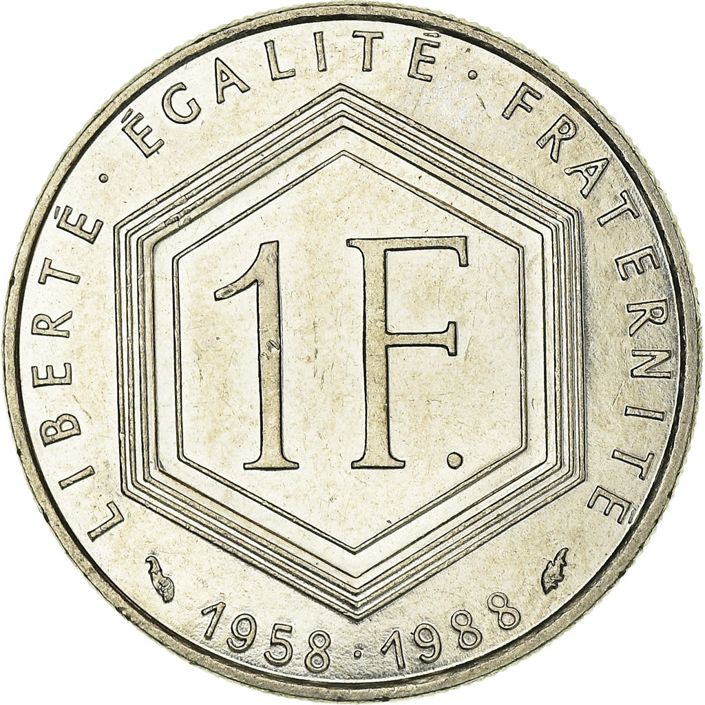 Munten, Frankrijk, Charles de Gaulle, Franc, 1988, Paris, ZF+, Nickel, KM:963
