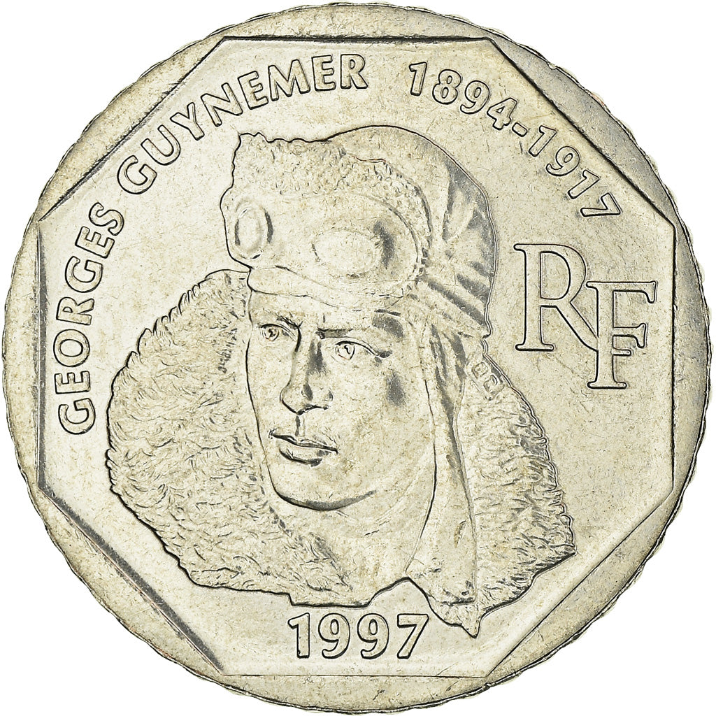 Münze, Frankreich, Guynemer, 2 Francs, 1997, SS+, Nickel, KM:1187