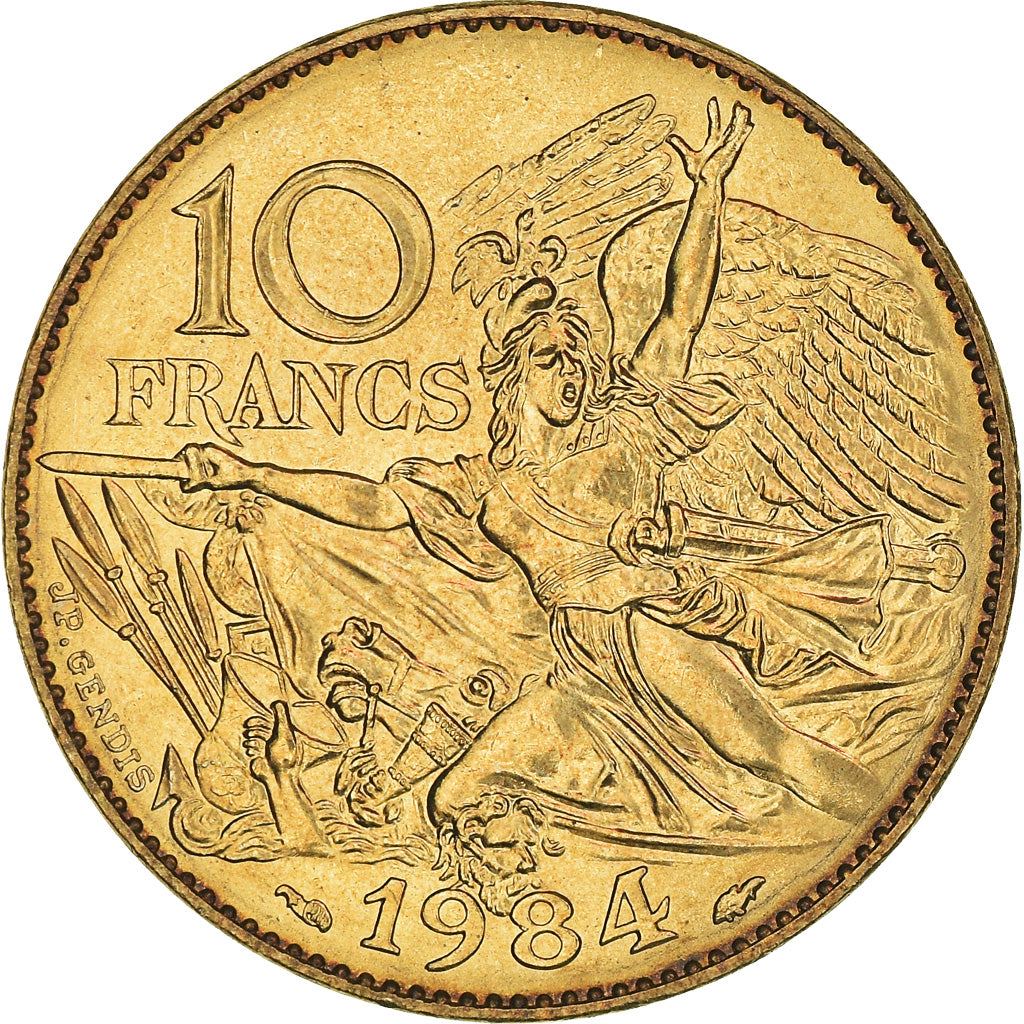 Moneta, Francia, François Rude, 10 Francs, 1984, SPL-, Nichel-bronzo, KM:954