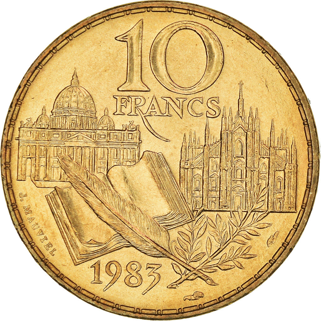 Coin, France, Stendhal, 10 Francs, 1983, MS(60-62), Nickel-Bronze, KM:953