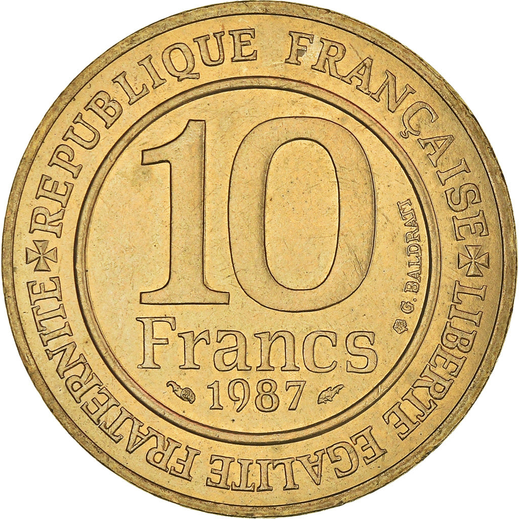 Coin, France, 10 Francs, 1987, AU(55-58), Nickel-Bronze, KM:961d