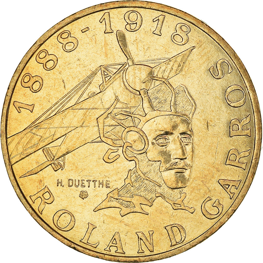 Coin, France, Roland Garros, 10 Francs, 1988, AU(50-53), Aluminum-Bronze, KM:965