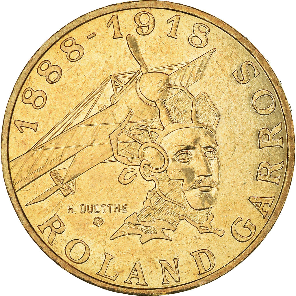 Coin, France, Roland Garros, 10 Francs, 1988, AU(50-53), Aluminum-Bronze, KM:965