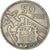 Moneda, España, Caudillo and regent, 50 Pesetas, 1957, BC+, Cobre - níquel