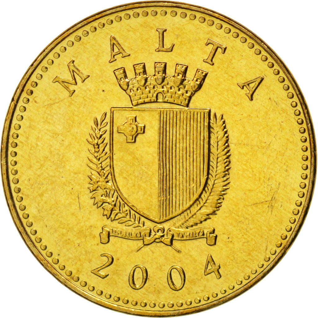 Moneta, Malta, Cent, 2004, MS(65-70), Mosiądz niklowy, KM:93