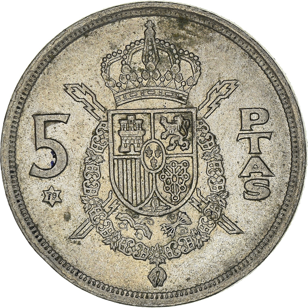 Coin, Spain, Juan Carlos I, 5 Pesetas, 1979, EF(40-45), Copper-nickel, KM:807