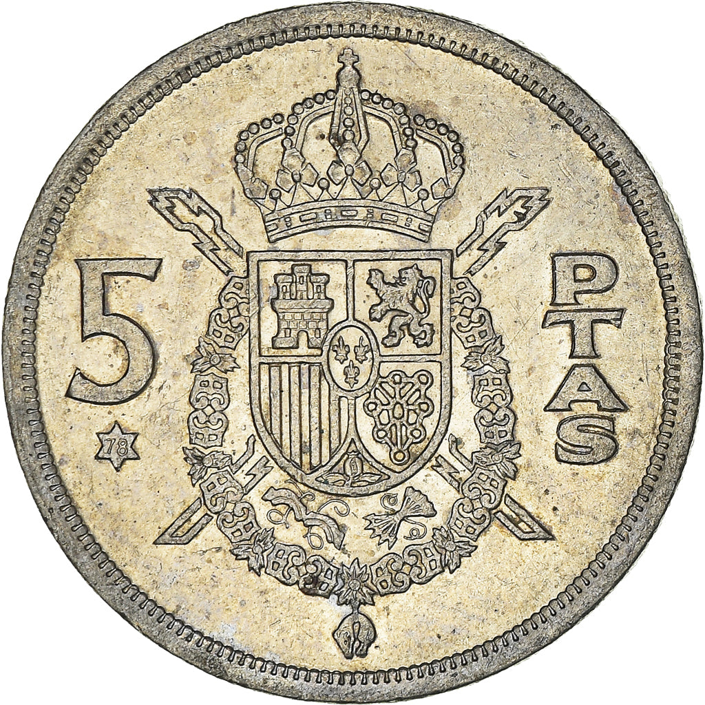 Moneta, Spagna, Juan Carlos I, 5 Pesetas, 1978, BB, Rame-nichel, KM:807