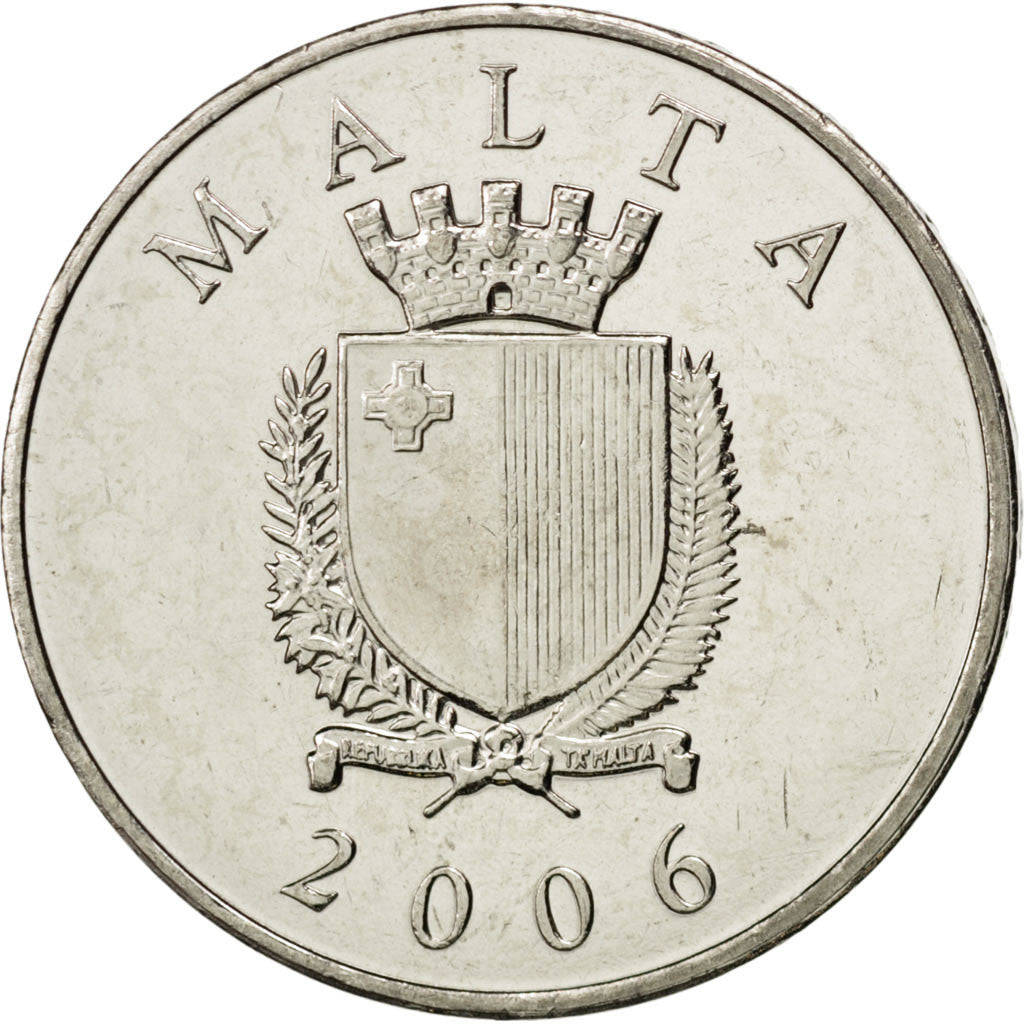Coin, Malta, Lira, 2006, MS(63), Nickel, KM:99