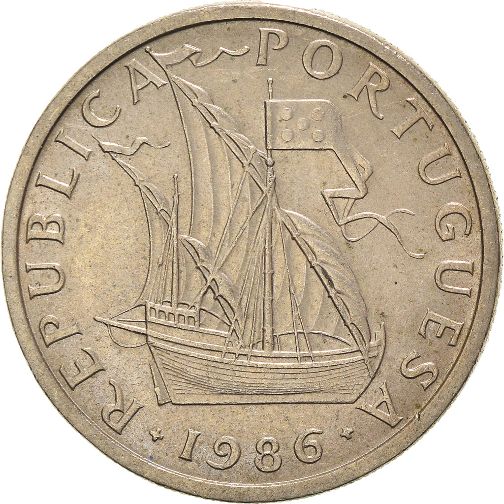 Moneta, Portogallo, 5 Escudos, 1986, BB+, Rame-nichel, KM:591