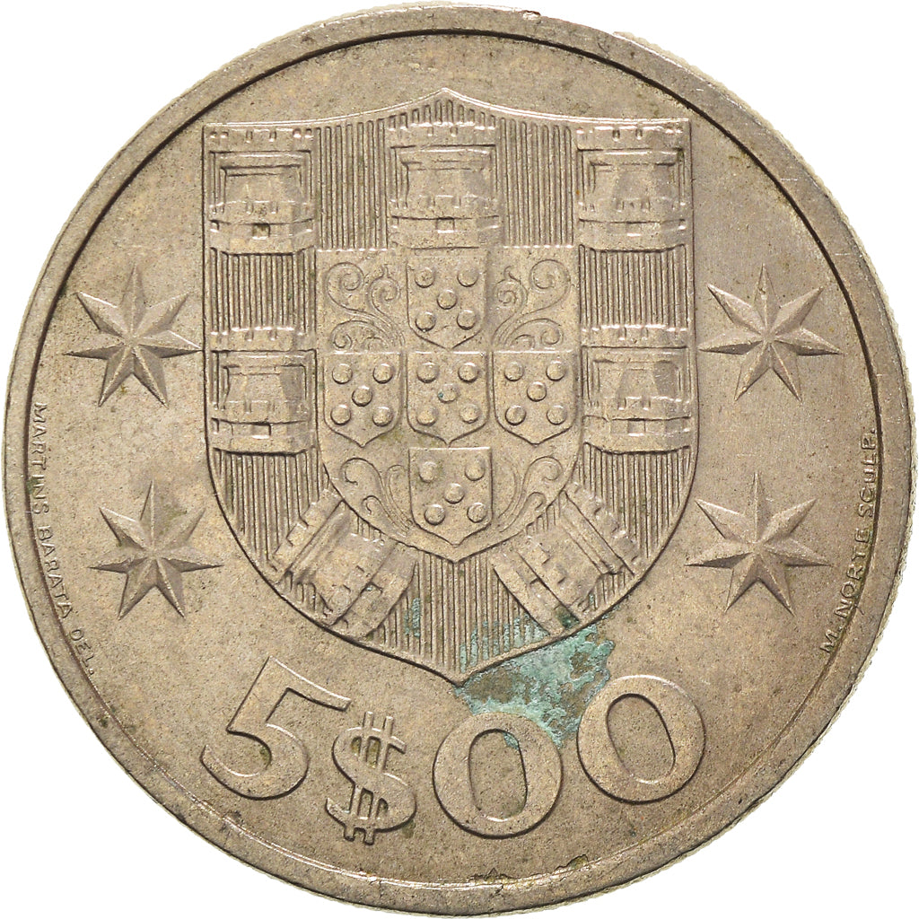 Moneta, Portogallo, 5 Escudos, 1986, BB+, Rame-nichel, KM:591