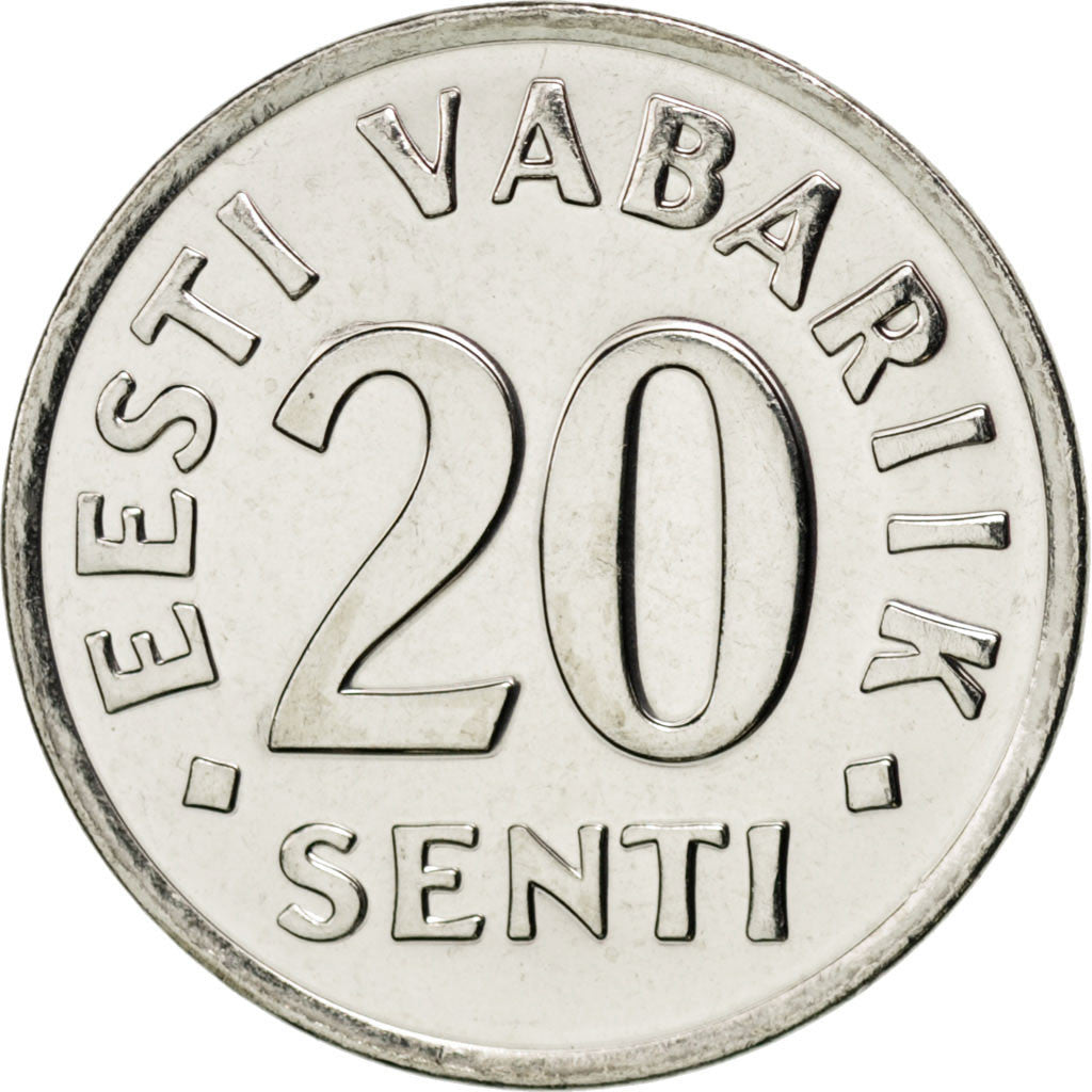 Münze, Estonia, 20 Senti, 2003, STGL, Nickel plated steel, KM:23a