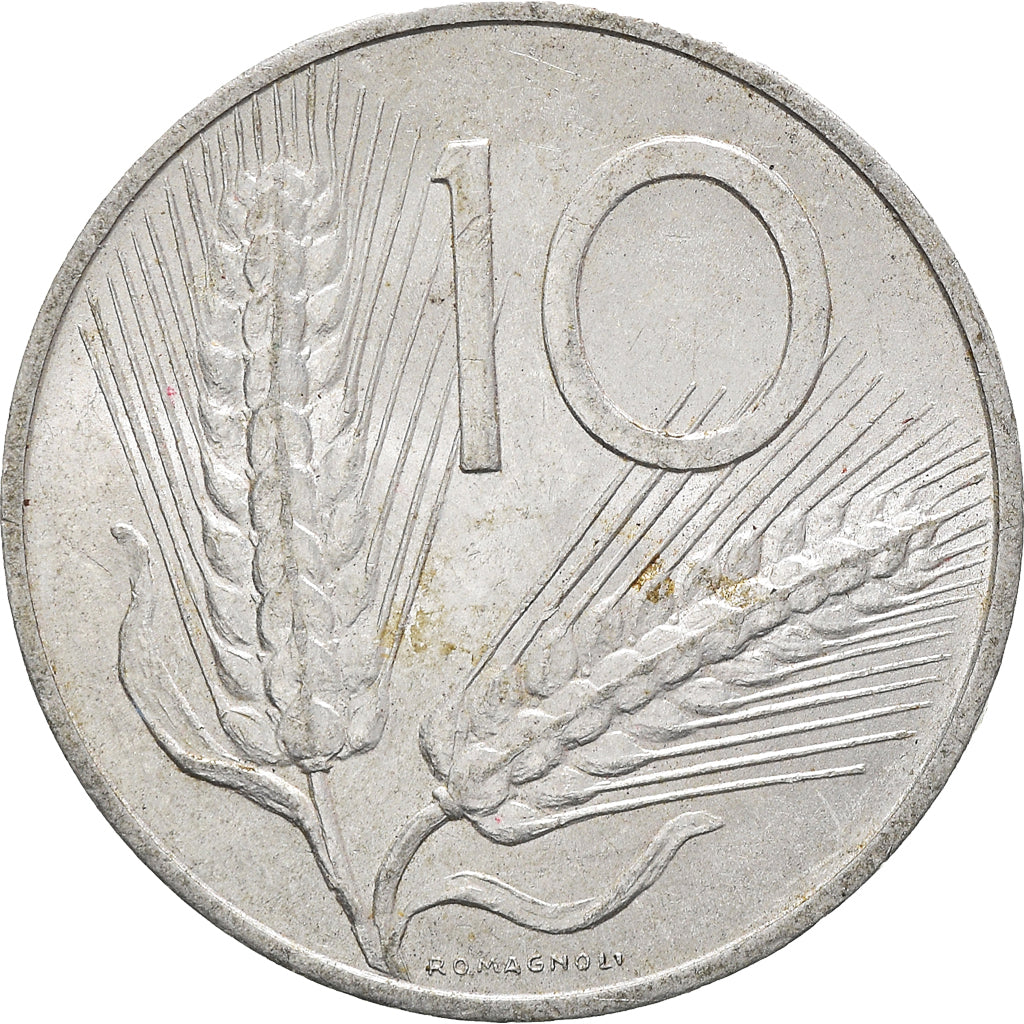 Coin, Italy, 10 Lire, 1953, Rome, AU(50-53), Aluminum, KM:93