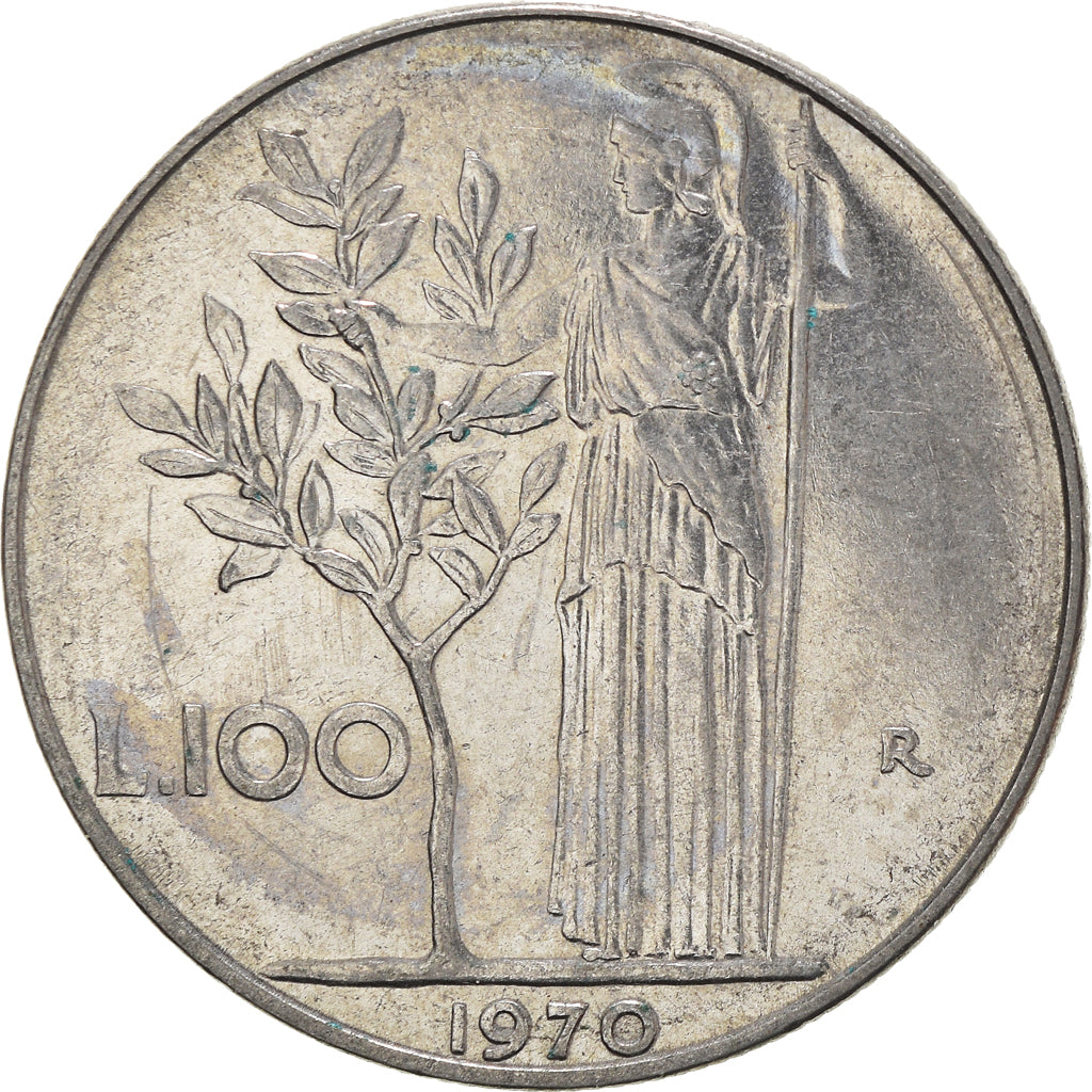 Monnaie, Italie, 100 Lire, 1970, Rome, TTB+, Acier inoxydable, KM:96.1