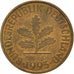 Coin, GERMANY - FEDERAL REPUBLIC, 10 Pfennig, 1993, Hambourg, EF(40-45), Brass