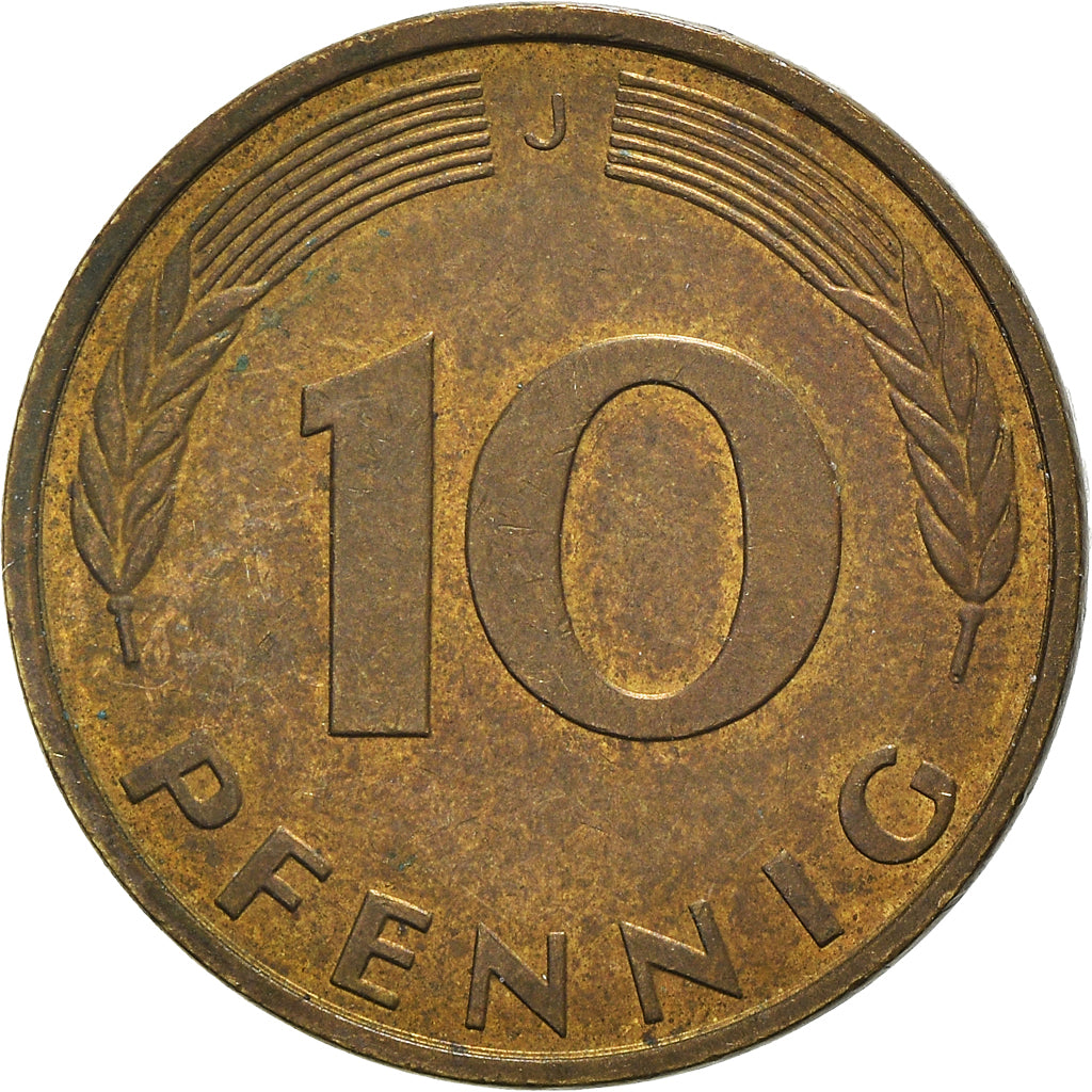 Coin, GERMANY - FEDERAL REPUBLIC, 10 Pfennig, 1993, Hambourg, EF(40-45), Brass