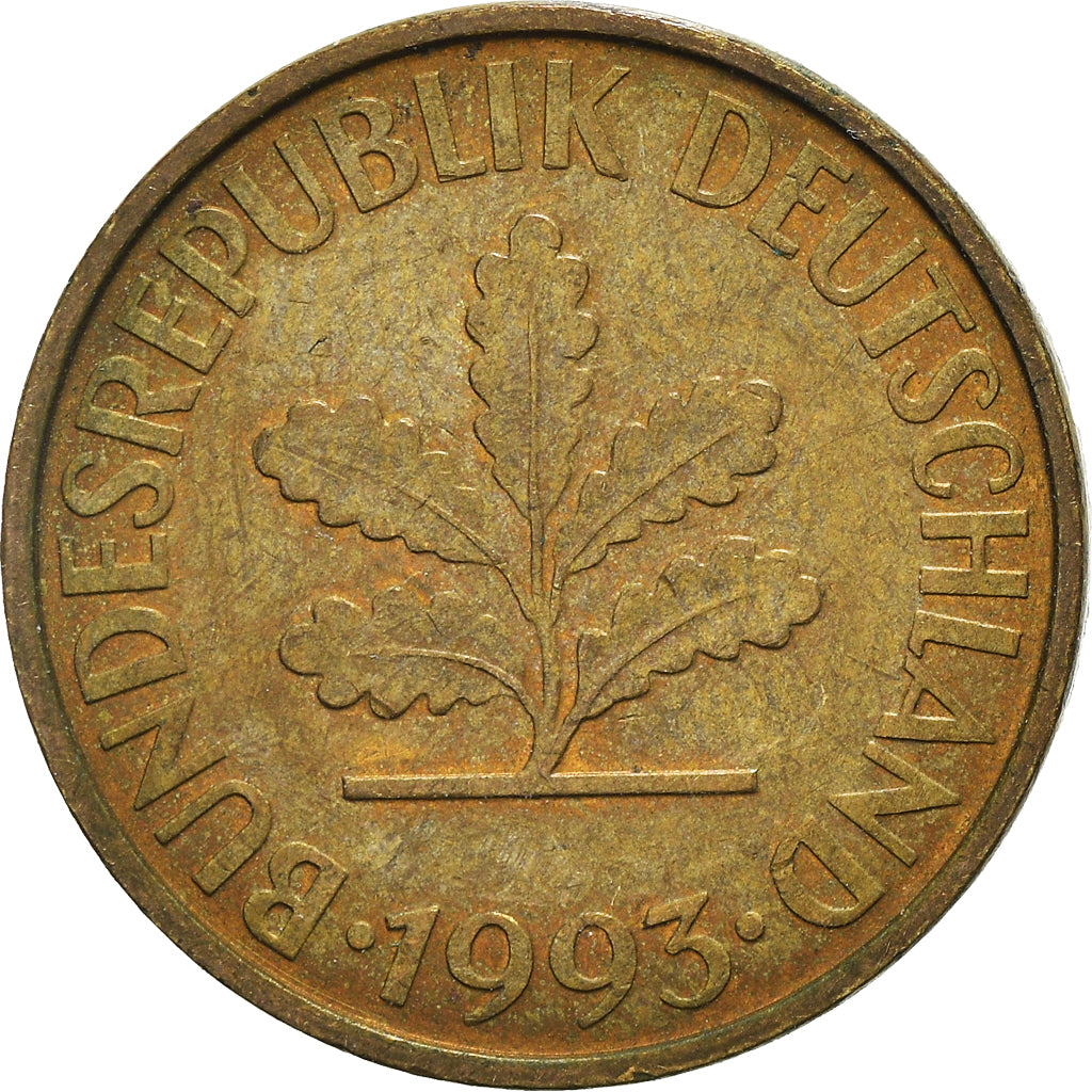 Moneta, GERMANIA - REPUBBLICA FEDERALE, 10 Pfennig, 1993, Berlin, BB, Acciaio