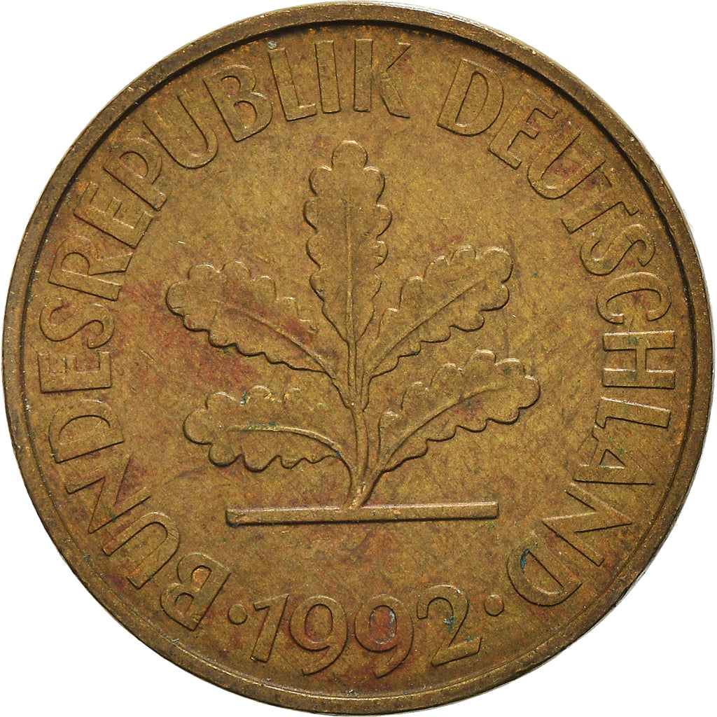 Moneta, GERMANIA - REPUBBLICA FEDERALE, 10 Pfennig, 1992, Berlin, BB, Acciaio